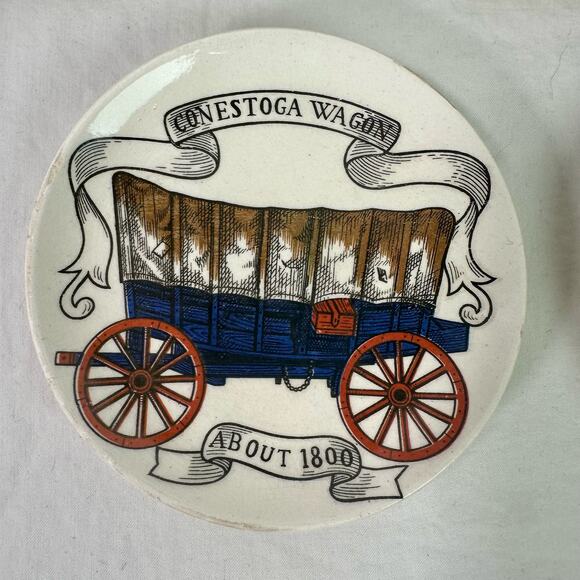 Lipper & Mann VTG Set 5 American Inventions 19th Century Trinket Plates Coasters - Picture 7 of 8